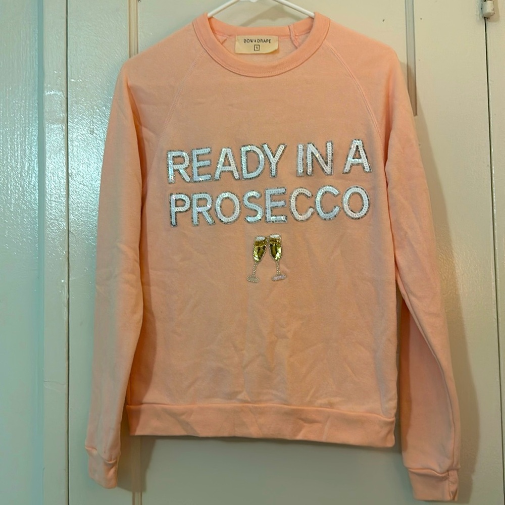 BOW & DRAPE Womens Ready In A Prosecco Graphic Crewneck - mint condition Size S